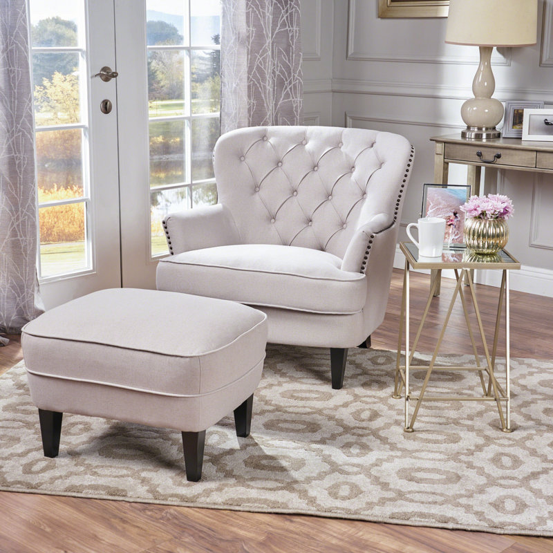 Heywood Armchair and Ottoman & Reviews Birch Lane